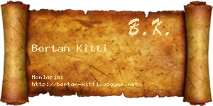 Bertan Kitti névjegykártya